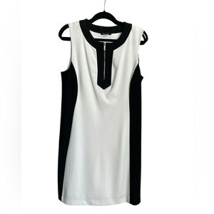 Tommy Hilfiger Elegant Black and White Lined Sleeveless Dress SZ 12 NWOT